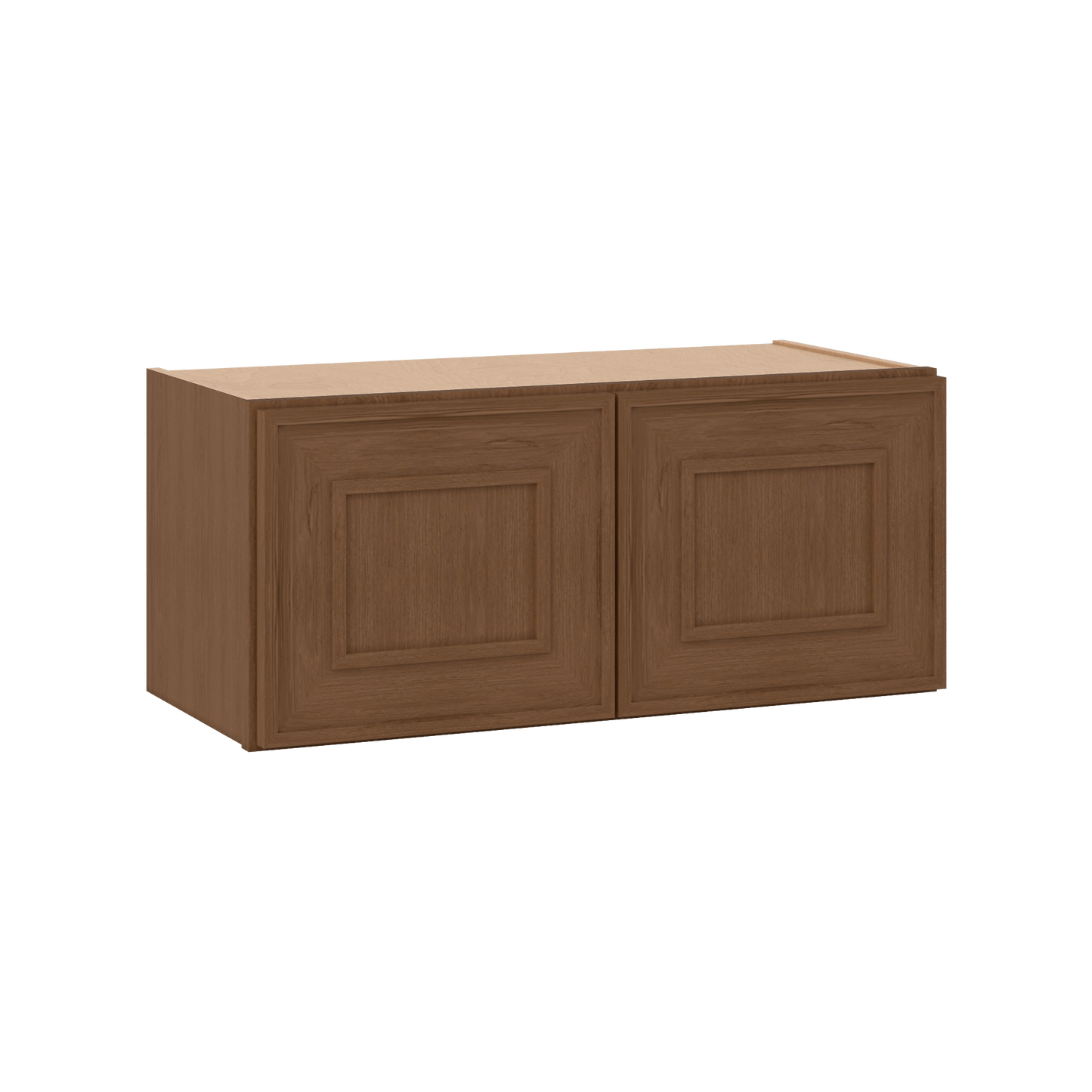 30" Wide Double Door 12", 15", 18", 21"& 24" Tall Bridge Elegant Craftsman Mocha Shaker Wall Cabinet