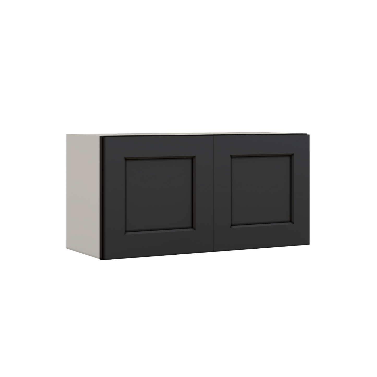 15" Tall 15HNS Hermosa Noir Black Shaker Stackable Cabinet - Double Door 24", 27", 30", 33" & 36" Wide