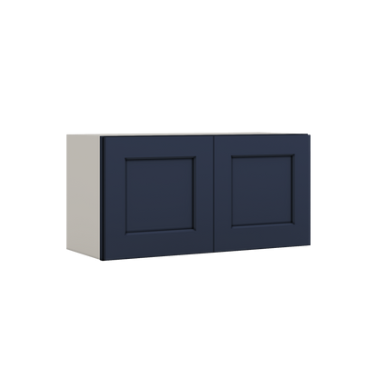 15" Tall NB29 Naval Blue Shaker Stackable Cabinet - Double Door 24", 27", 30", 33" & 36" Wide