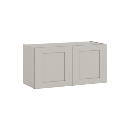 15" Tall 27LGDS Laguna Gray Double Shaker Stackable Cabinet - Double Door 24", 27", 30", 33" & 36" Wide
