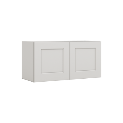15" Tall 2WS White Shaker Stackable Cabinet - Double Door 24", 27", 30", 33" & 36" Wide