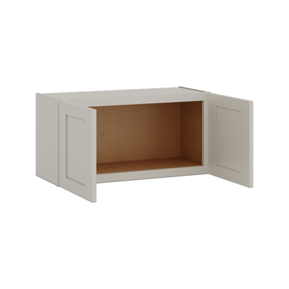 15" Tall 27LGDS Laguna Gray Double Shaker Stackable Cabinet - Double Door 24", 27", 30", 33" & 36" Wide