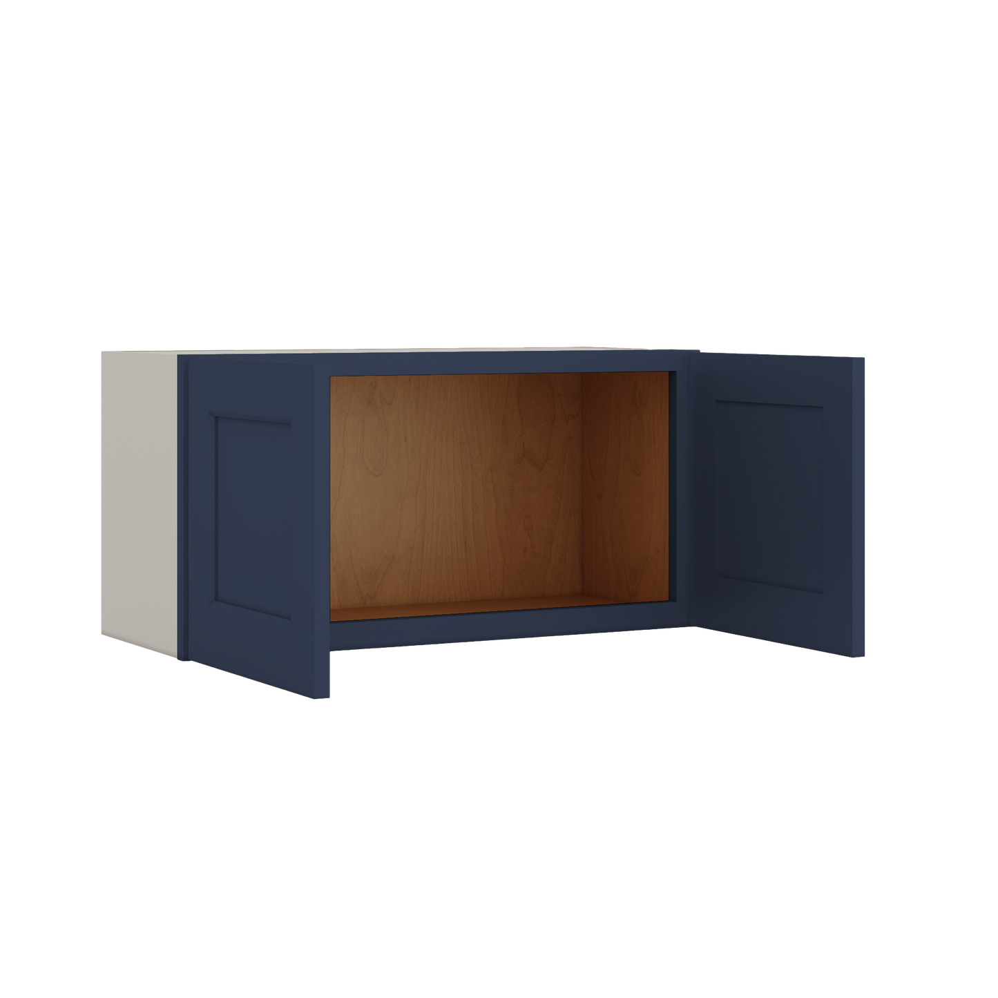 15" Tall NB29 Naval Blue Shaker Stackable Cabinet - Double Door 24", 27", 30", 33" & 36" Wide