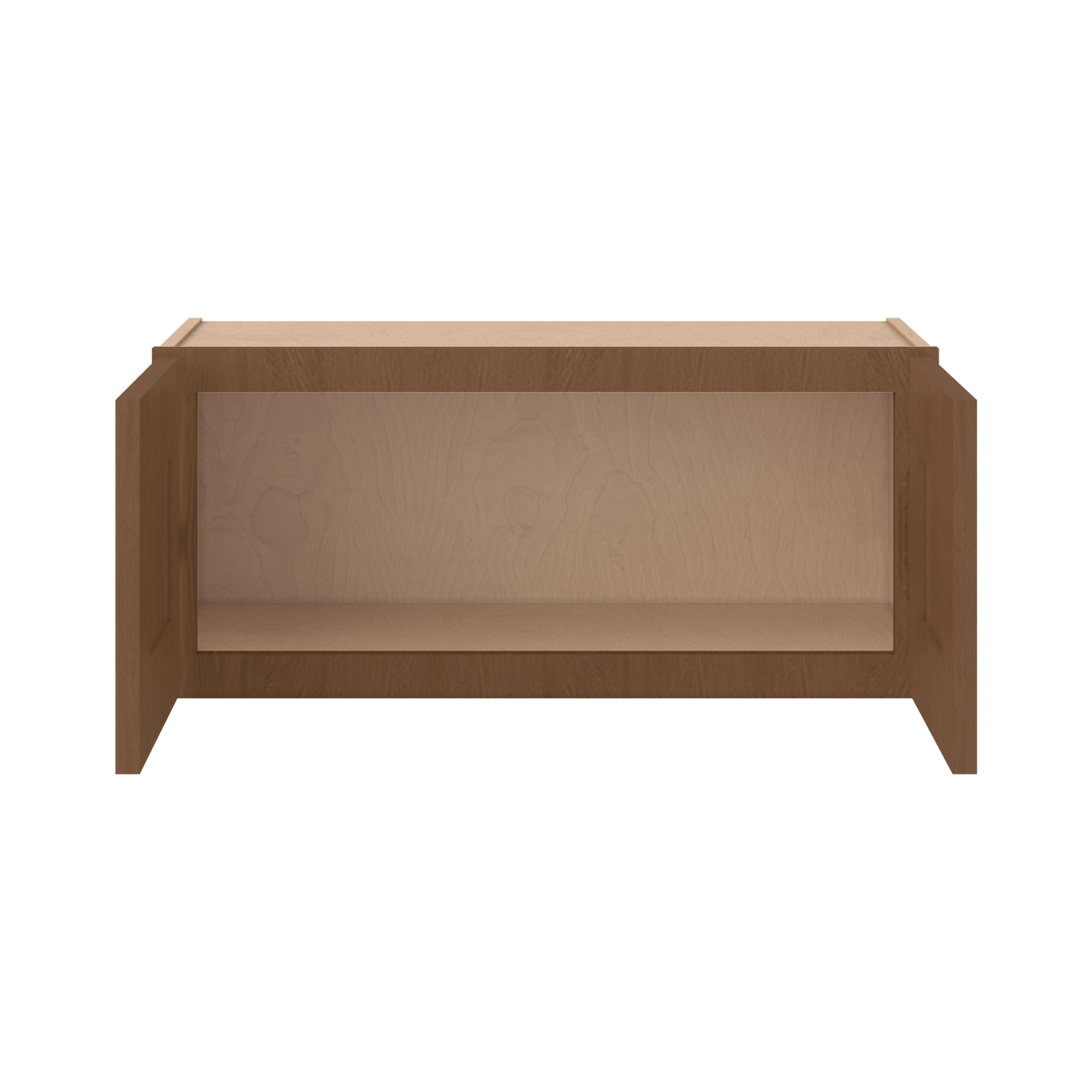 30" Wide Double Door 12", 15", 18", 21"& 24" Tall Bridge Elegant Craftsman Mocha Shaker Wall Cabinet