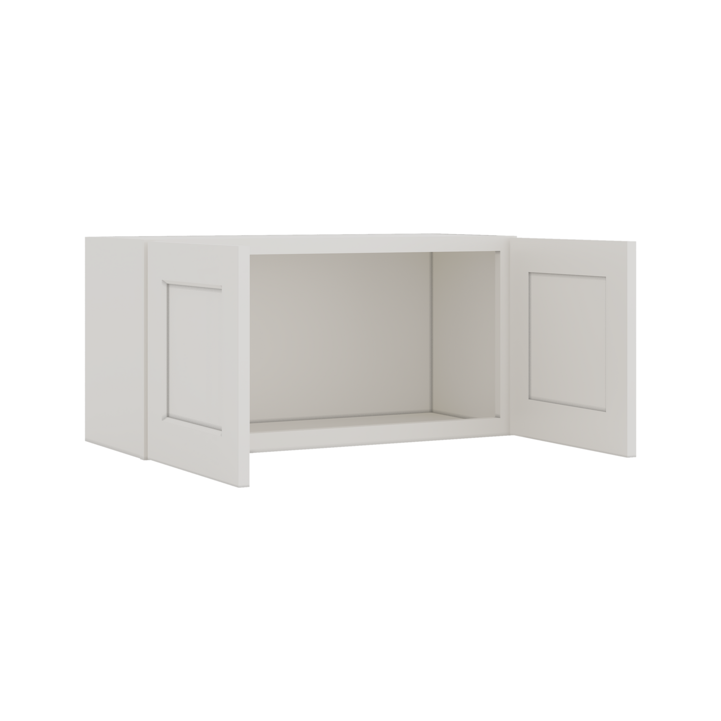 15" Tall 2WS White Shaker Stackable Cabinet - Double Door 24", 27", 30", 33" & 36" Wide