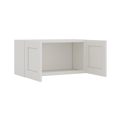 15" Tall 2WS White Shaker Stackable Cabinet - Double Door 24", 27", 30", 33" & 36" Wide