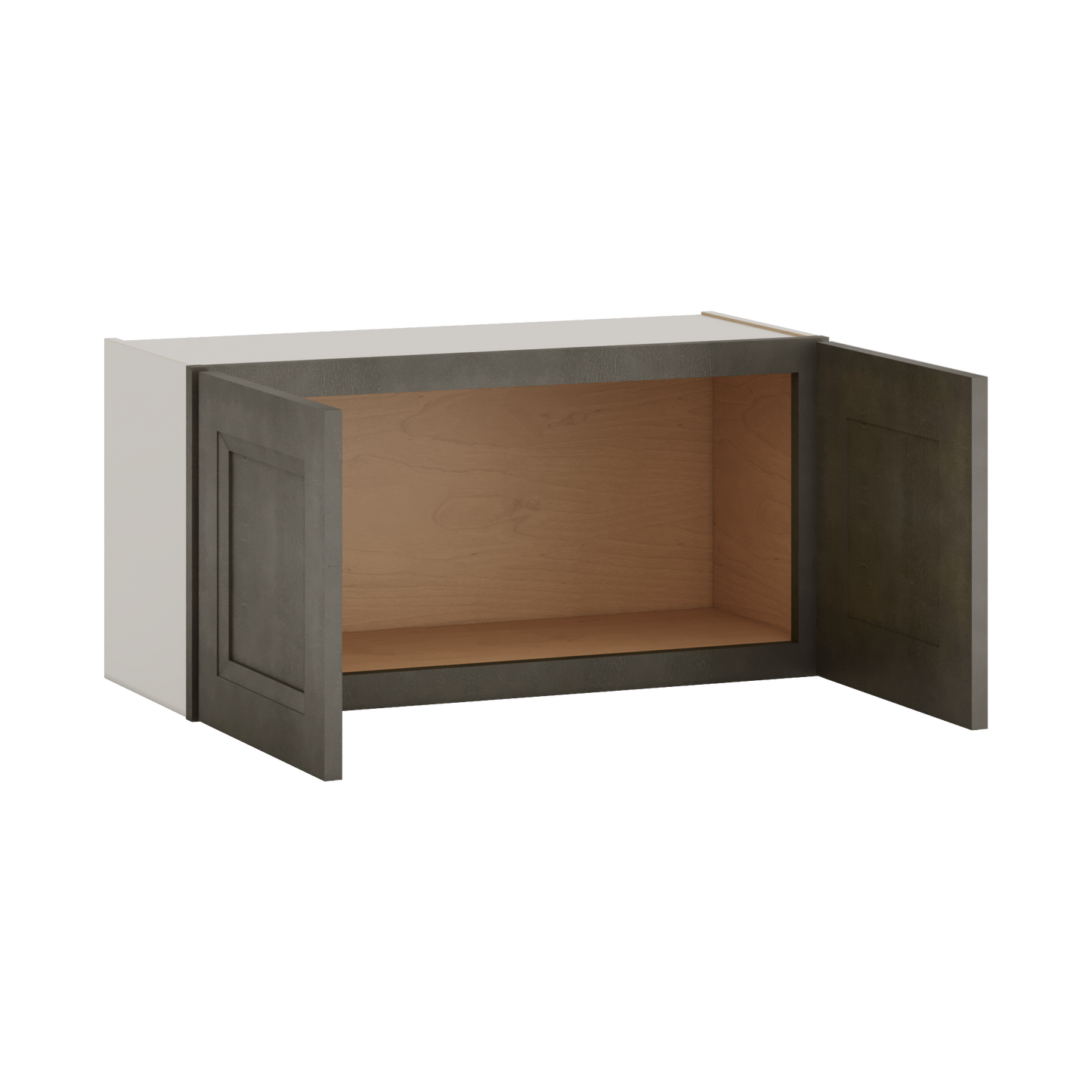30" Wide Bridge Huntington Cinder Double Shaker Wall Cabinet - Double Door 12", 15", 18", 21" & 24" Tall