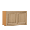 30" Wide Bridge White Oak Inset Shaker Wall Cabinet - Double Door 12", 15", 18", 21"& 24" Tall