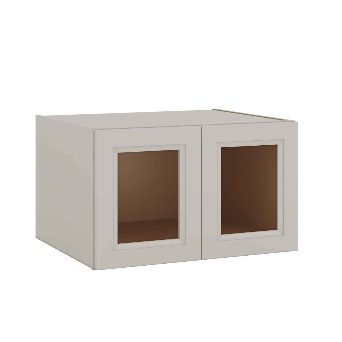 30" Wide 24" Deep Bridge 27LGDS Laguna Gray Double Shaker Glass Ready Wall Cabinet - Double Door 12", 15", 18", 21" & 24" Tall