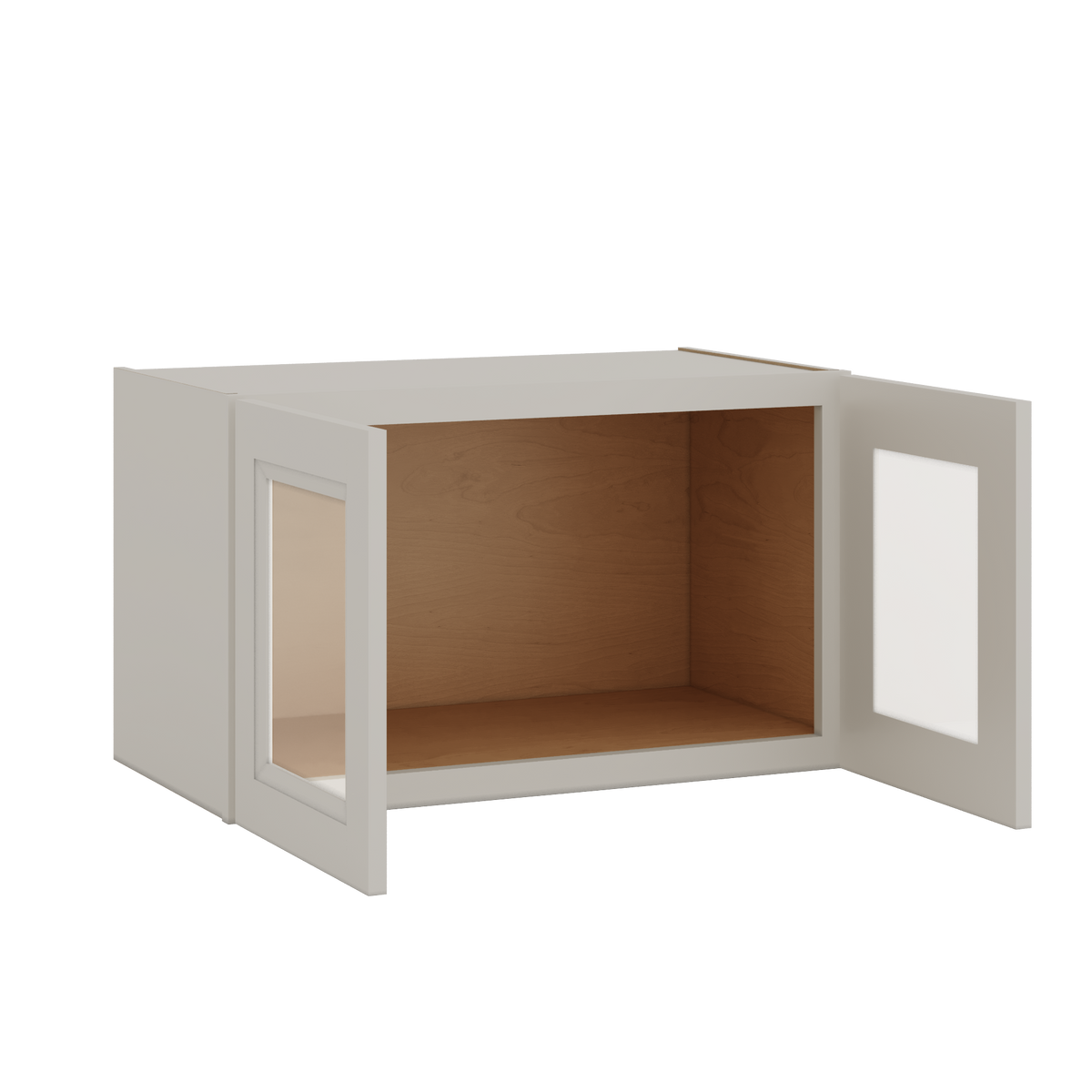 30" Wide 24" Deep Bridge 27LGDS Laguna Gray Double Shaker Glass Ready Wall Cabinet - Double Door 12", 15", 18", 21" & 24" Tall
