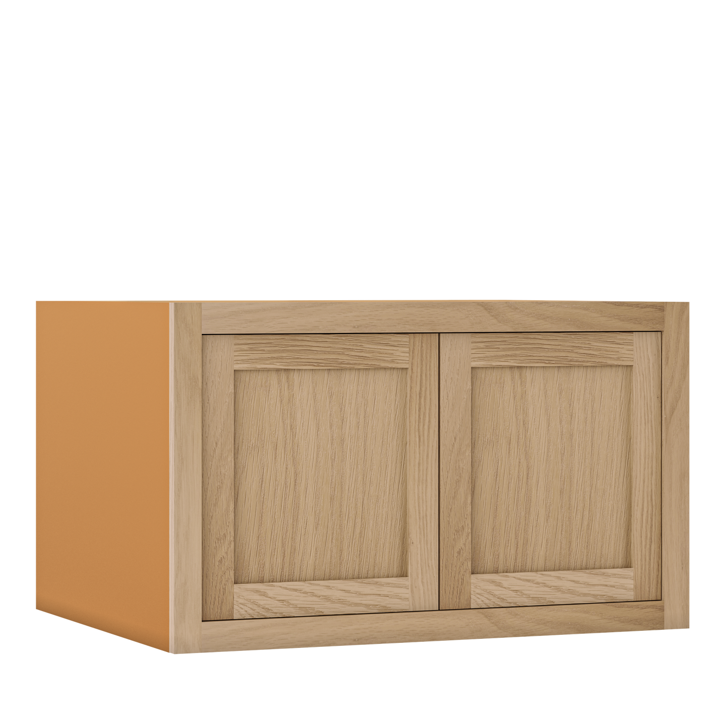 30" Wide 24" Deep Bridge White Oak Inset Shaker Wall Cabinet - Double Door 12", 15", 18", 21", 24", 27", 30" Tall