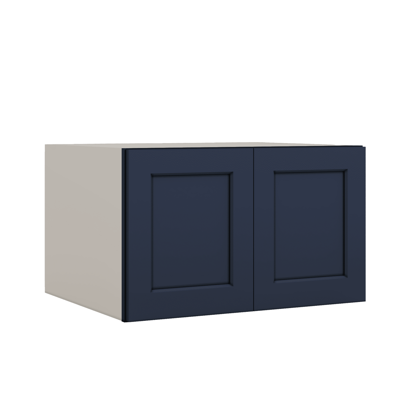 30" Wide 24" Deep Bridge NB29- Naval Blue Shaker 1-1/4" Overlay Wall Cabinet - Double Door 12", 15", 18", 21" & 24" Tall