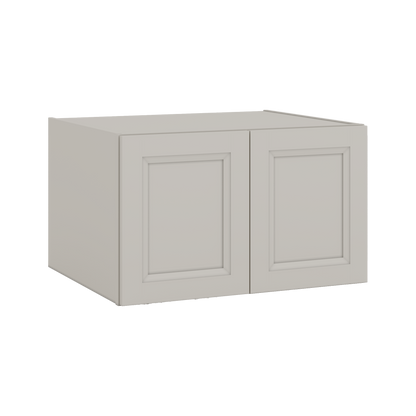 30" Wide 24" Deep Bridge 27LGDS Laguna Gray Double Shaker Wall Cabinet - Double Door 12", 15", 18", 21" & 24" Tall