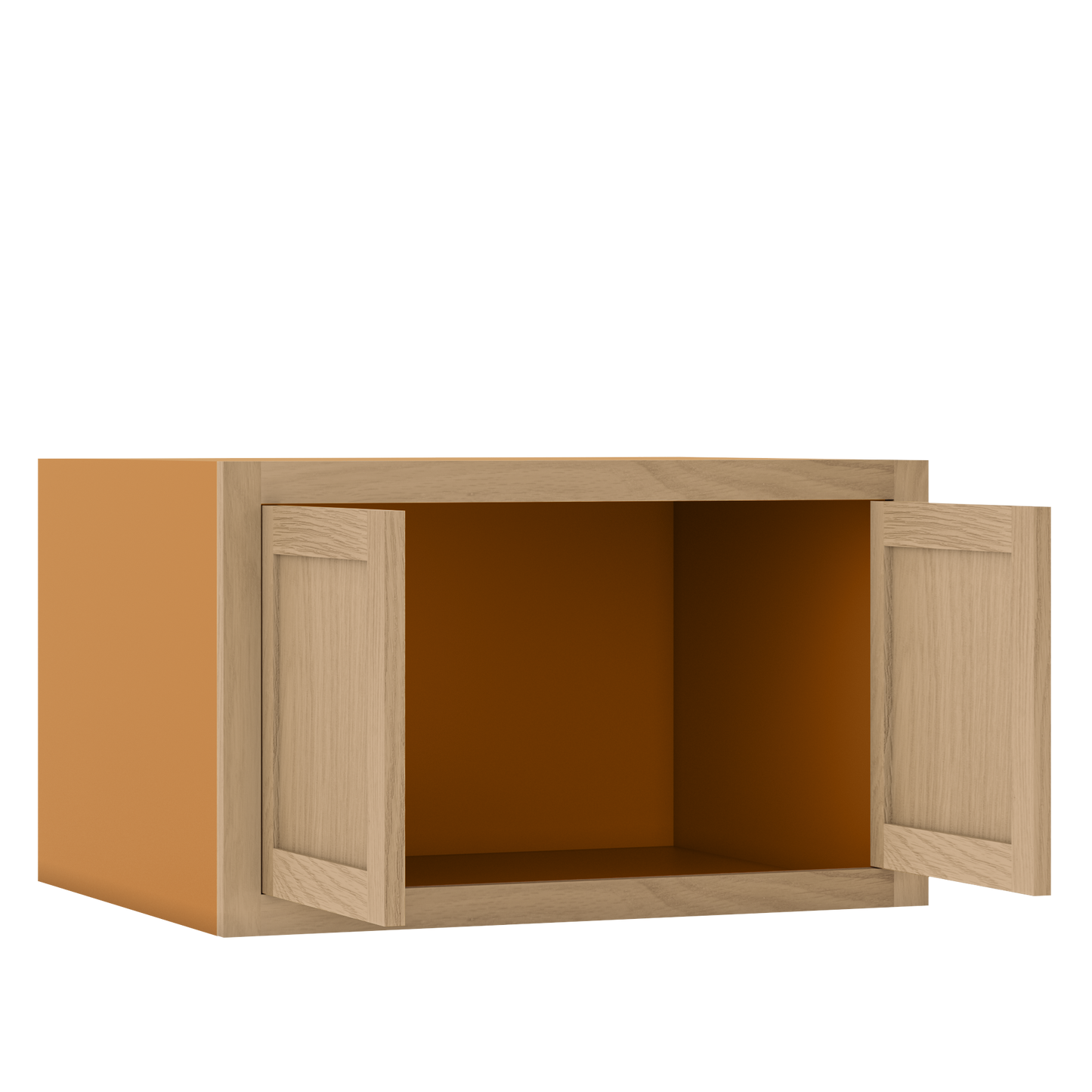 30" Wide 24" Deep Bridge White Oak Inset Shaker Wall Cabinet - Double Door 12", 15", 18", 21", 24", 27", 30" Tall