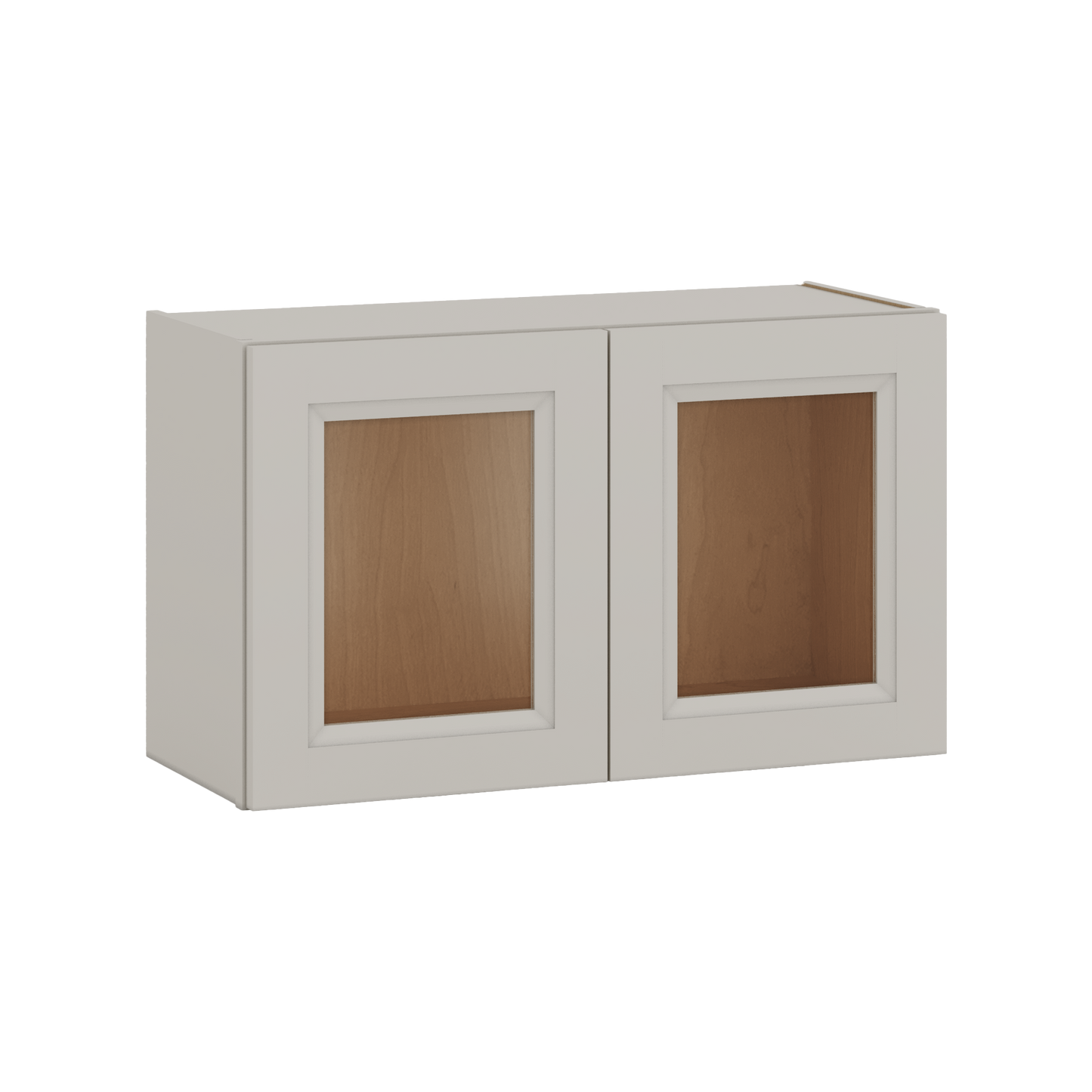 30" Wide Bridge 27LGDS Laguna Gray Double Shaker Glass Ready Wall Cabinet - Double Door 12", 15", 18", 21" & 24" Tall