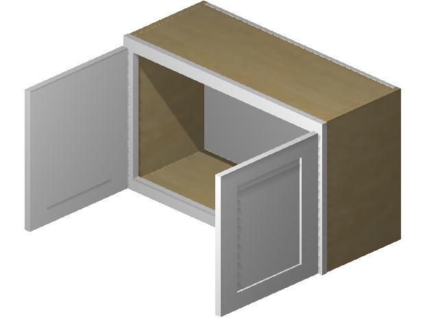 30" Wide Bridge Sandstone Birch Shaker 1-1/4" Overlay Wall Cabinet - Double Door 12", 15", 18", 21" & 24" Tall