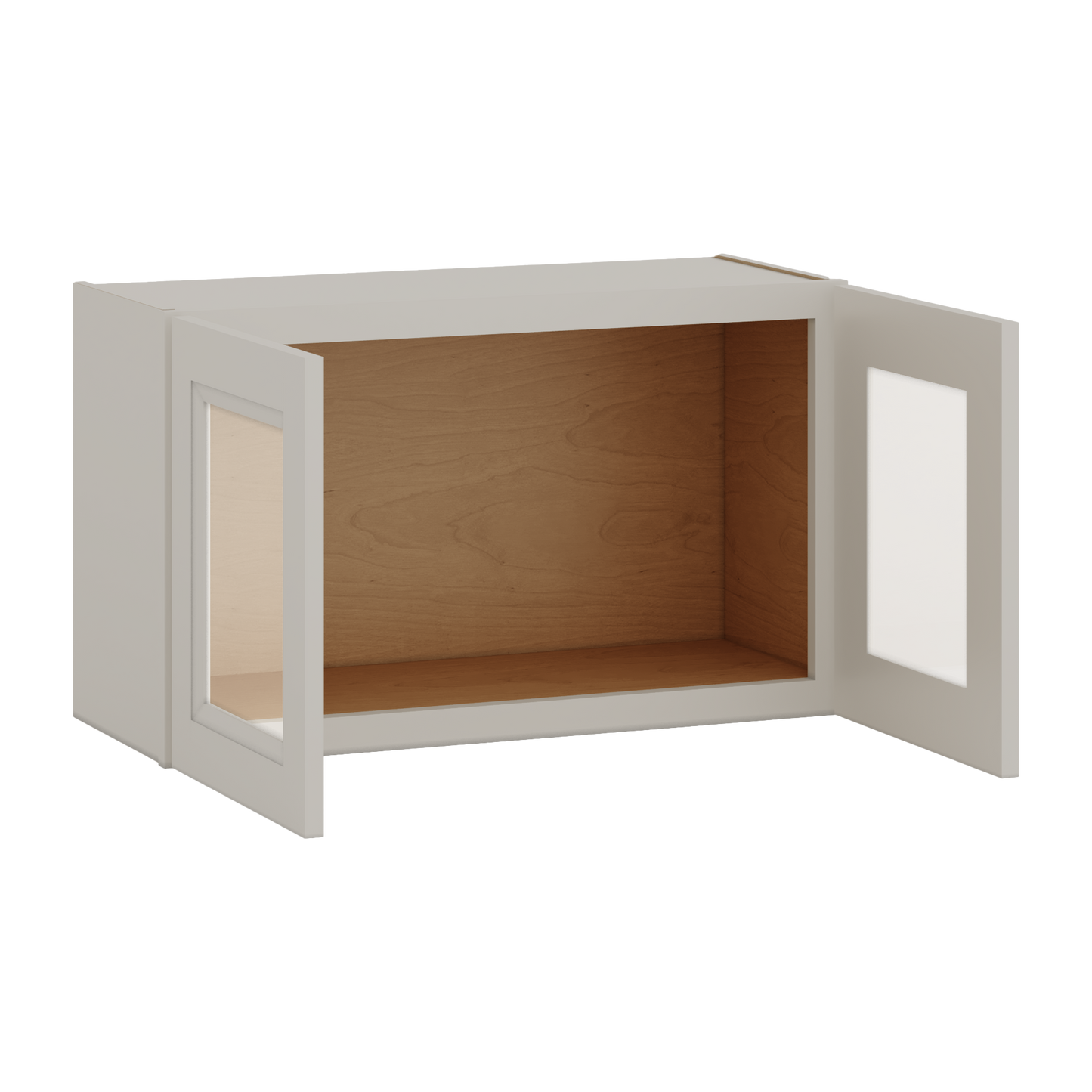 30" Wide Bridge 27LGDS Laguna Gray Double Shaker Glass Ready Wall Cabinet - Double Door 12", 15", 18", 21" & 24" Tall