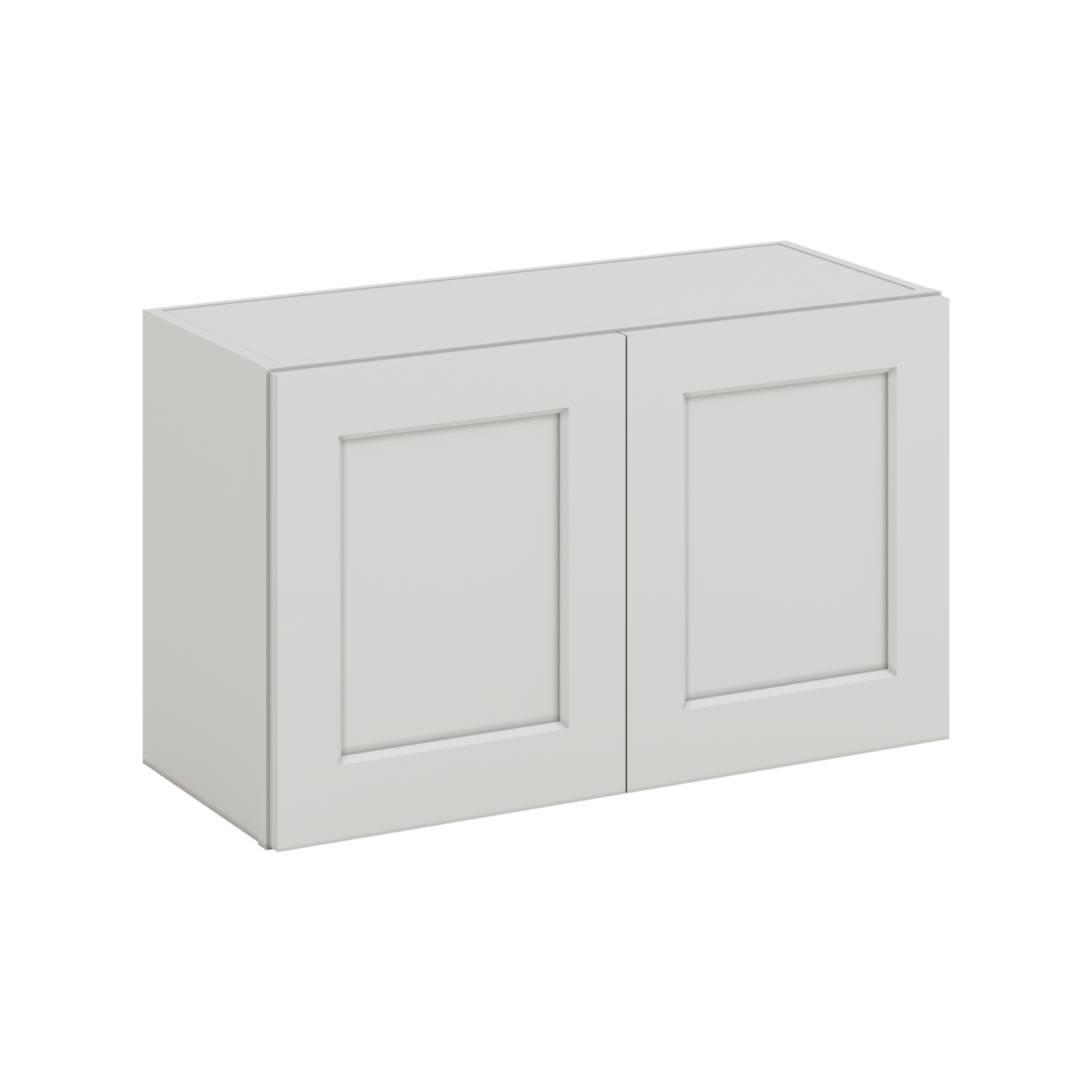30" Wide Bridge 2WS White Shaker 1-1/4" Overlay Wall Cabinet - Double Door 12", 15", 18", 21" & 24" Tall