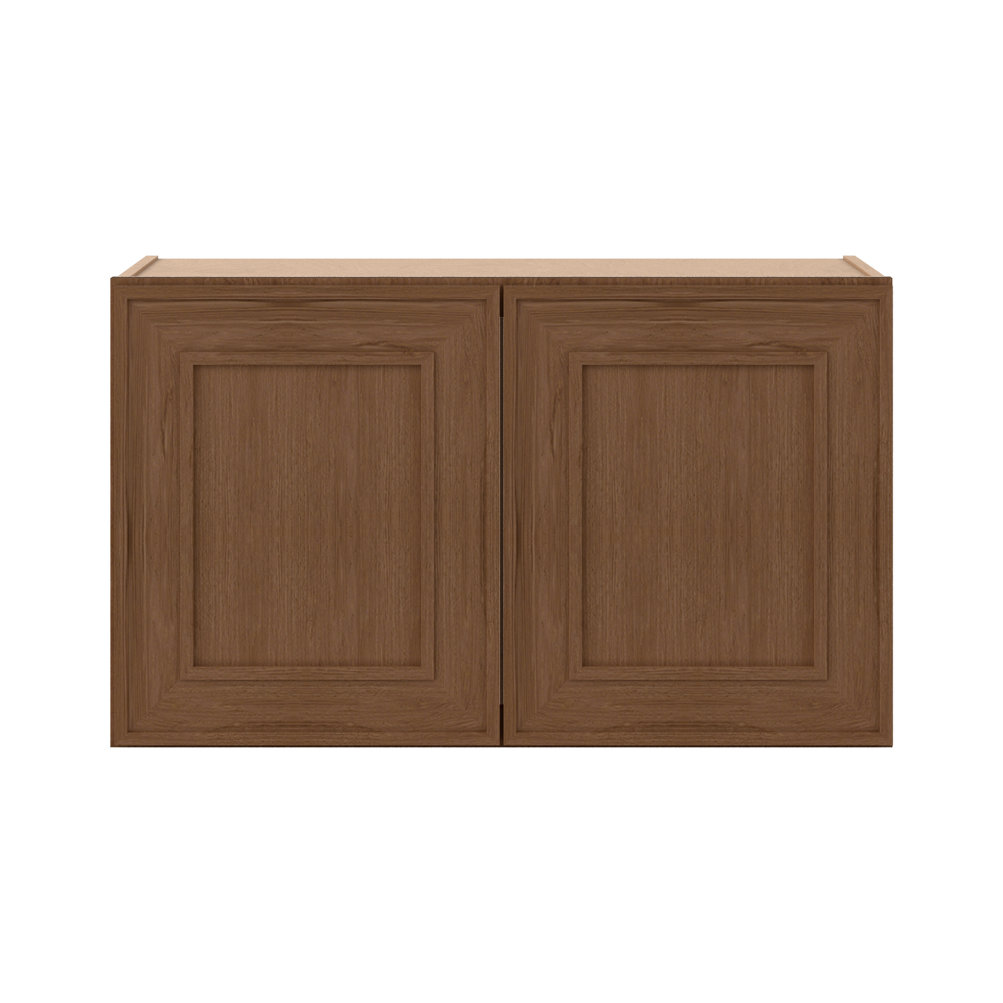 30" Wide Double Door 12", 15", 18", 21"& 24" Tall Bridge Elegant Craftsman Mocha Shaker Wall Cabinet