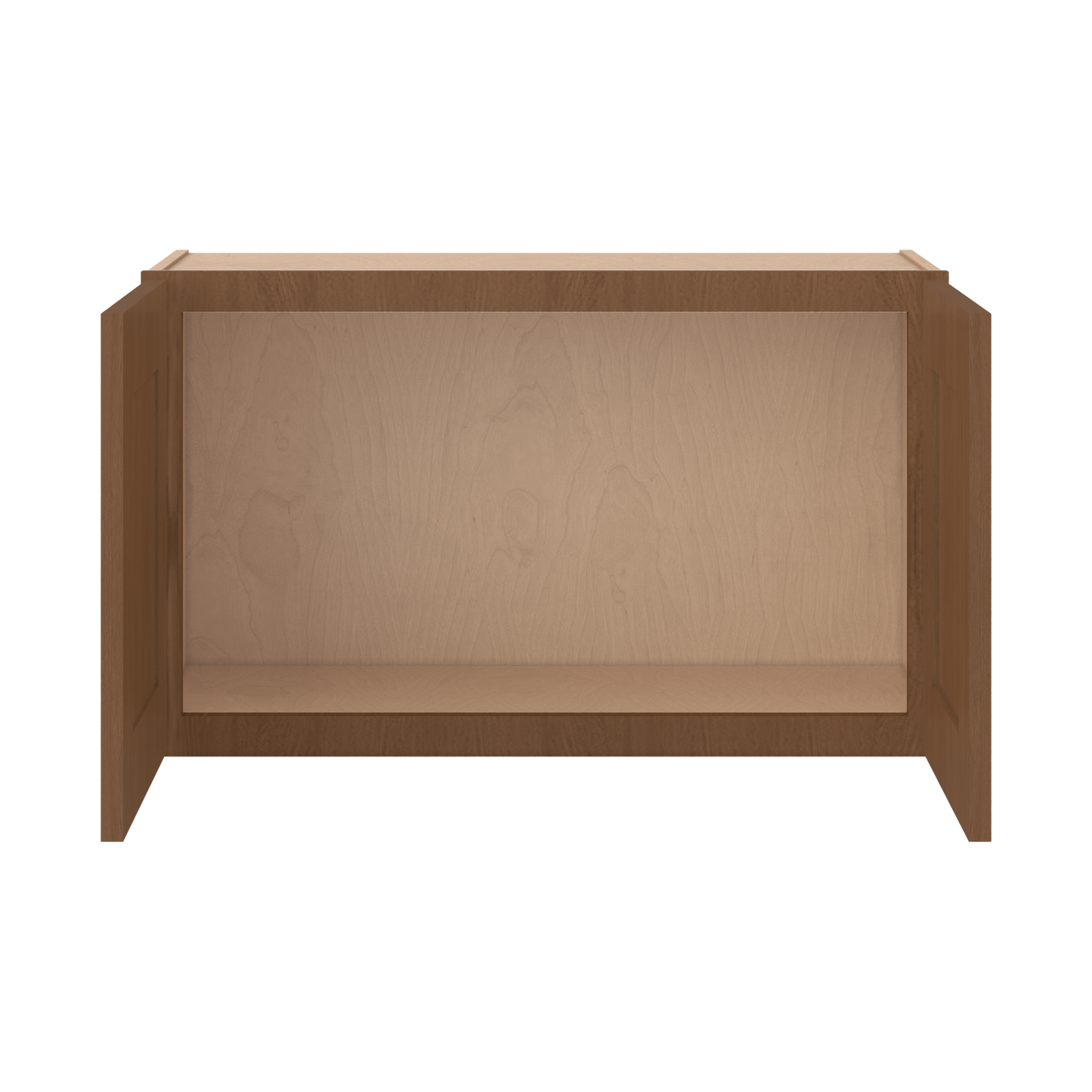30" Wide Double Door 12", 15", 18", 21"& 24" Tall Bridge Elegant Craftsman Mocha Shaker Wall Cabinet