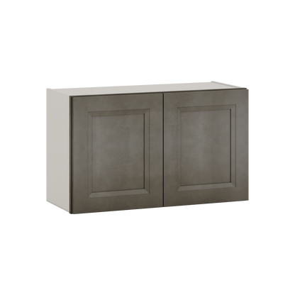30" Wide Bridge Huntington Cinder Double Shaker Wall Cabinet - Double Door 12", 15", 18", 21" & 24" Tall