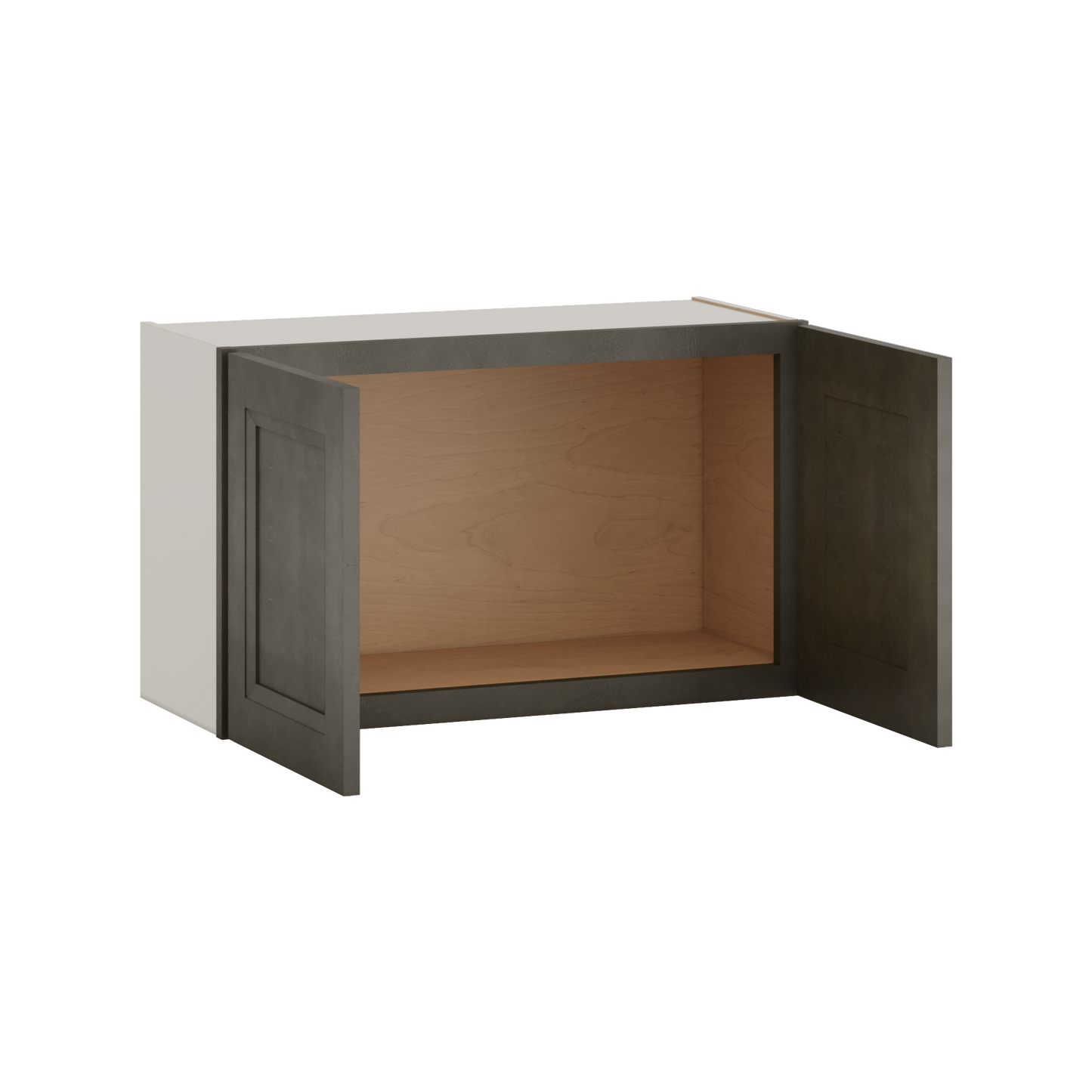 30" Wide Bridge Huntington Cinder Double Shaker Wall Cabinet - Double Door 12", 15", 18", 21" & 24" Tall