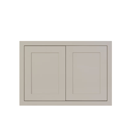 30" Wide Bridge Tuscan Gray Inset Shaker Wall Cabinet - Double Door 12", 15", 18", 21"& 24" Tall