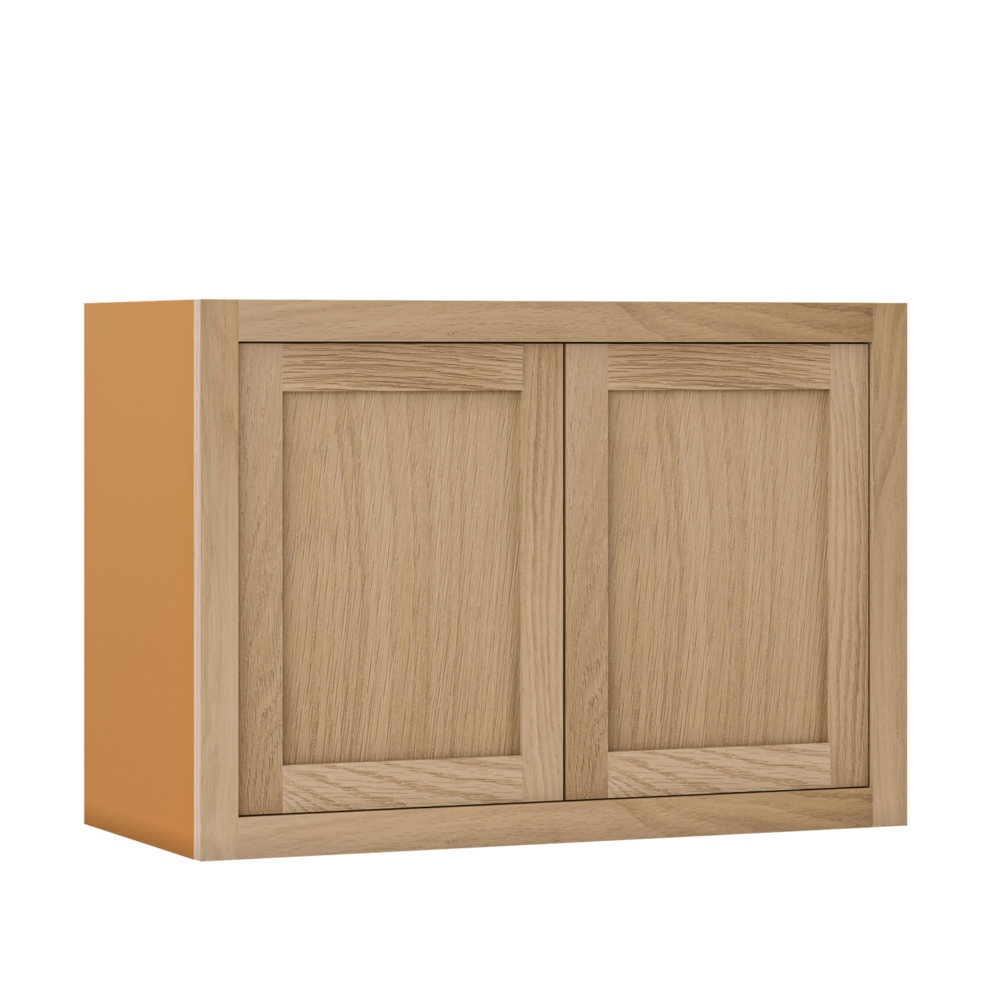 30" Wide Bridge White Oak Inset Shaker Wall Cabinet - Double Door 12", 15", 18", 21"& 24" Tall