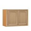 33" Wide Custom Oak Stacker Inset Shaker Wall Cabinet - Double Door 12", 15", 18", 21"& 24" Tall