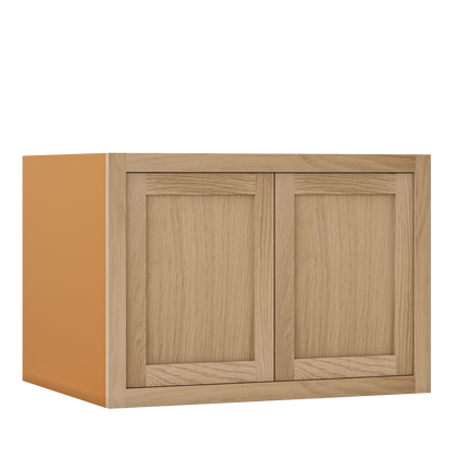 30" Wide 24" Deep Bridge White Oak Inset Shaker Wall Cabinet - Double Door 12", 15", 18", 21", 24", 27", 30" Tall