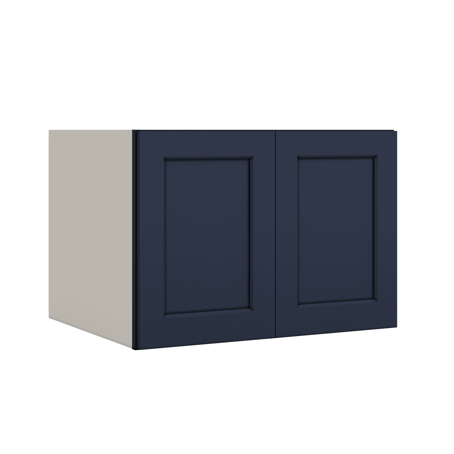 30" Wide 24" Deep Bridge NB29- Naval Blue Shaker 1-1/4" Overlay Wall Cabinet - Double Door 12", 15", 18", 21" & 24" Tall