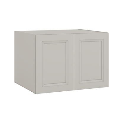30" Wide 24" Deep Bridge 27LGDS Laguna Gray Double Shaker Wall Cabinet - Double Door 12", 15", 18", 21" & 24" Tall