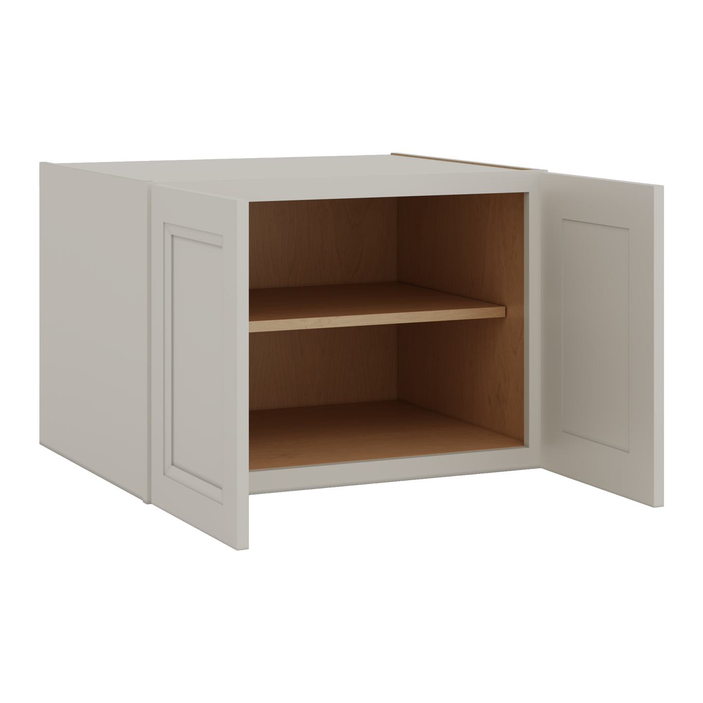 30" Wide 24" Deep Bridge 27LGDS Laguna Gray Double Shaker Wall Cabinet - Double Door 12", 15", 18", 21" & 24" Tall