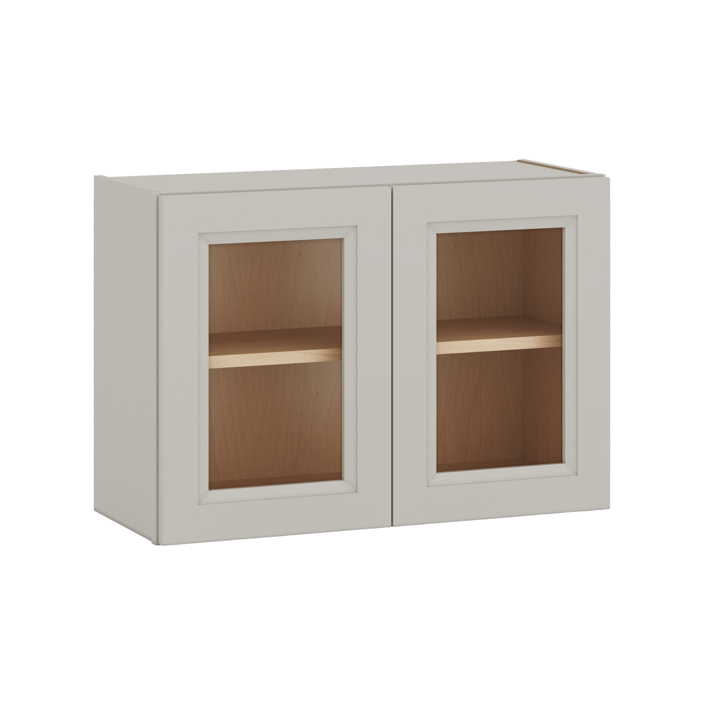 30" Wide Bridge 27LGDS Laguna Gray Double Shaker Glass Ready Wall Cabinet - Double Door 12", 15", 18", 21" & 24" Tall