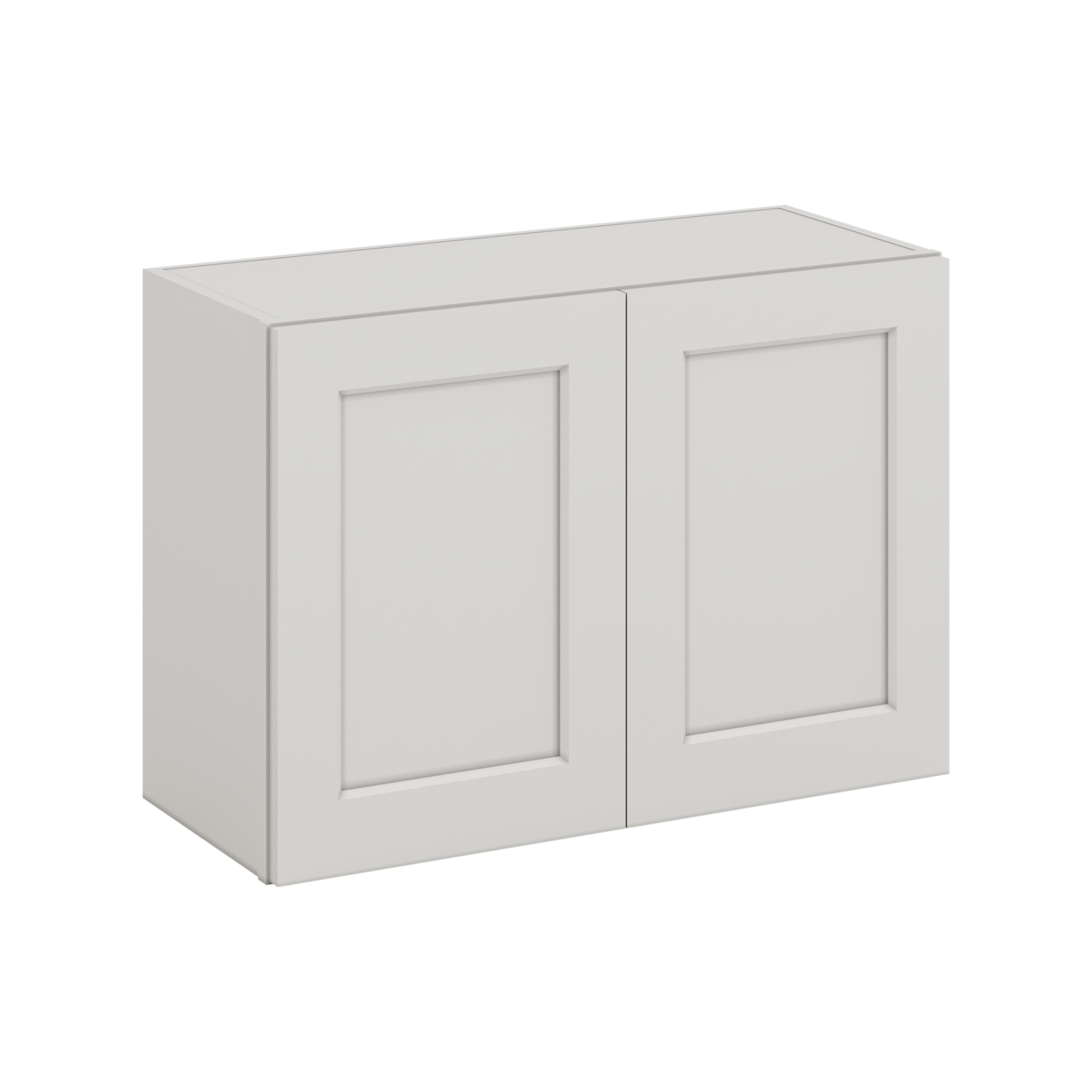 30" Wide Bridge 2WS White Shaker 1-1/4" Overlay Wall Cabinet - Double Door 12", 15", 18", 21" & 24" Tall