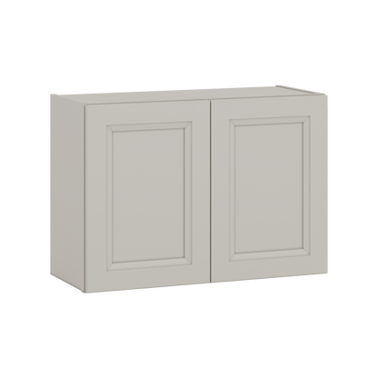 30" Wide Bridge 27LGDS Laguna Gray Double Shaker Wall Cabinet - Double Door 12", 15", 18", 21" & 24" Tall