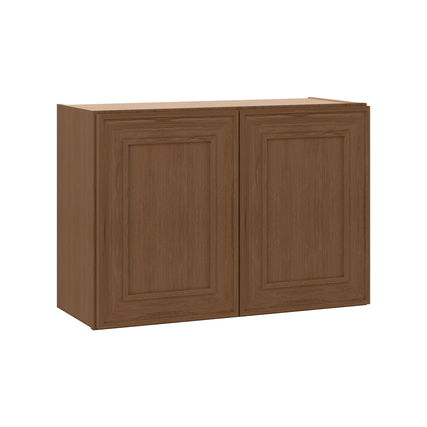 30" Wide Double Door 12", 15", 18", 21"& 24" Tall Bridge Elegant Craftsman Mocha Shaker Wall Cabinet