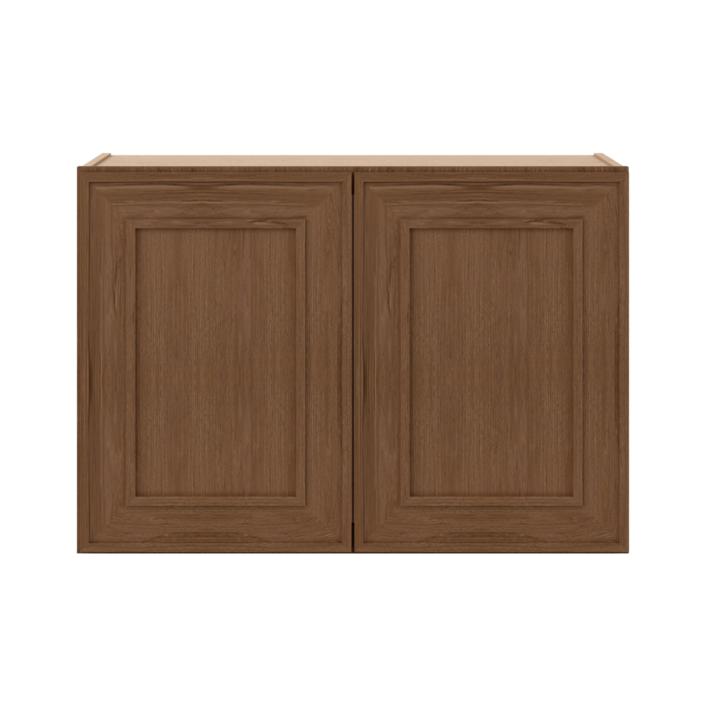 30" Wide Double Door 12", 15", 18", 21"& 24" Tall Bridge Elegant Craftsman Mocha Shaker Wall Cabinet