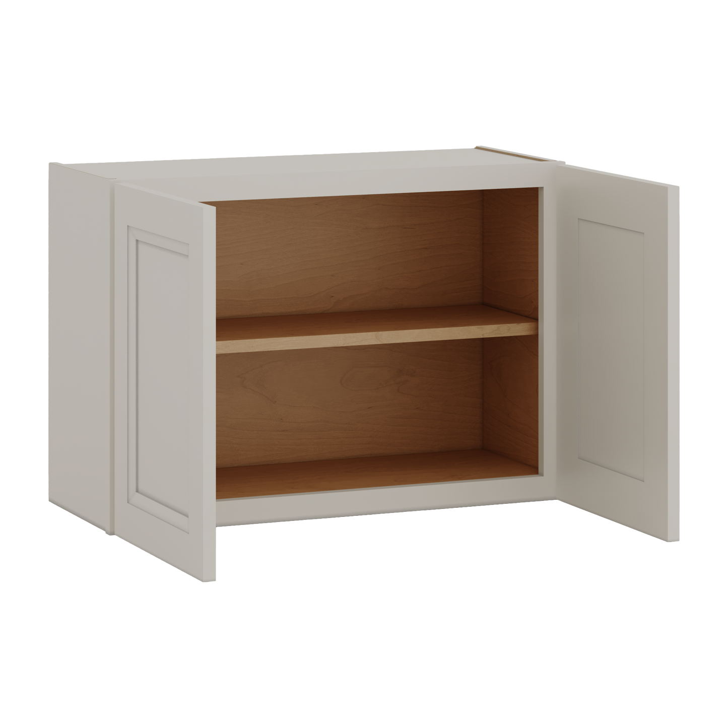 30" Wide Bridge 27LGDS Laguna Gray Double Shaker Wall Cabinet - Double Door 12", 15", 18", 21" & 24" Tall