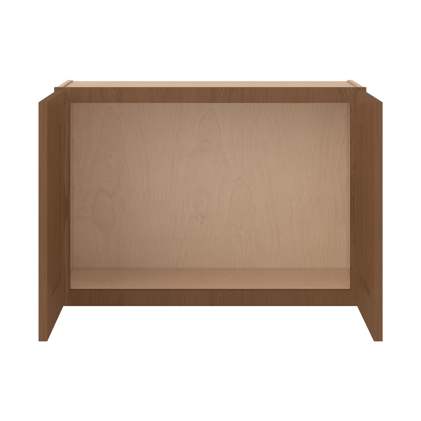 30" Wide Double Door 12", 15", 18", 21"& 24" Tall Bridge Elegant Craftsman Mocha Shaker Wall Cabinet
