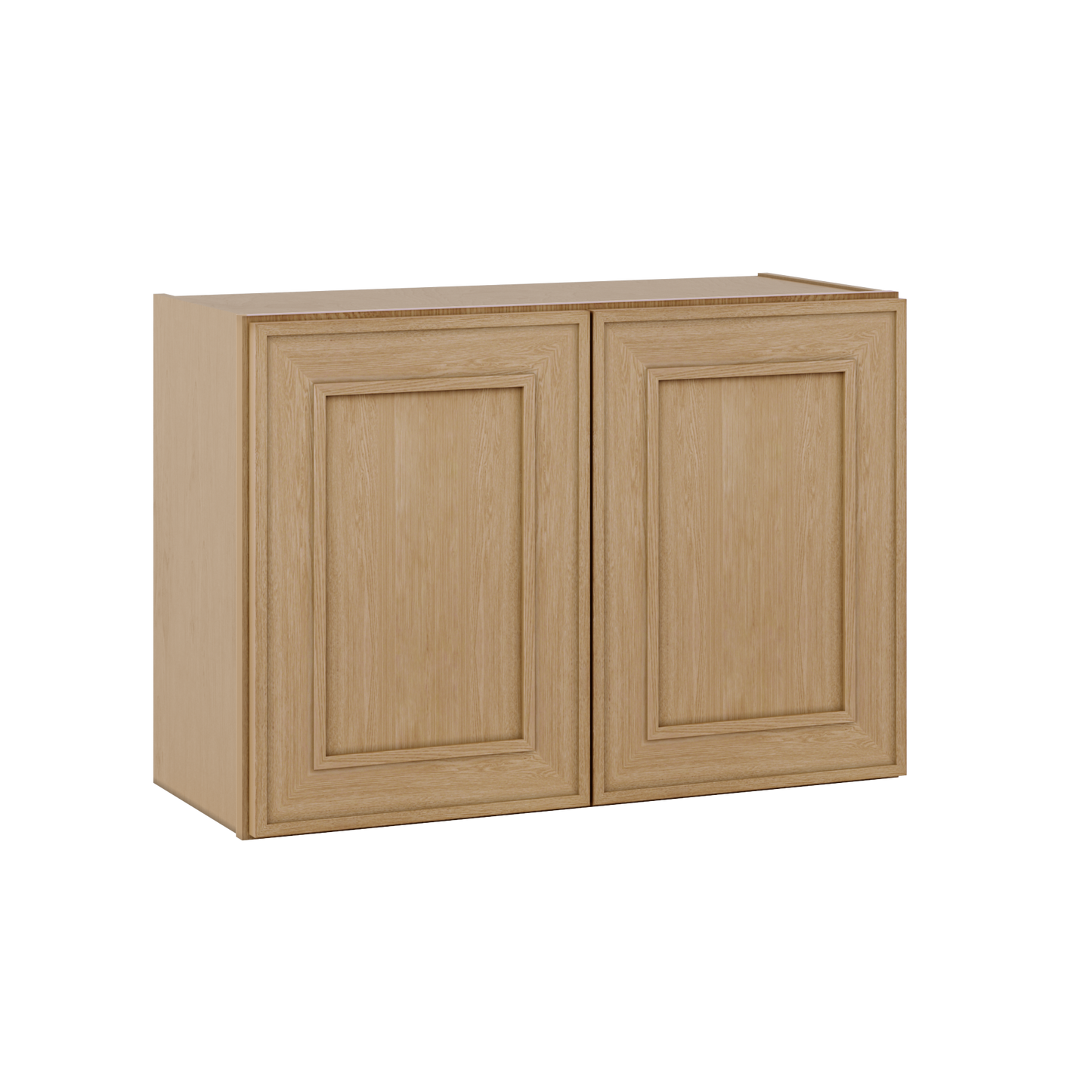 30" Wide Double Door 12", 15", 18", 21"& 24" Tall Bridge Elegant Oak Shaker Wall Cabinet