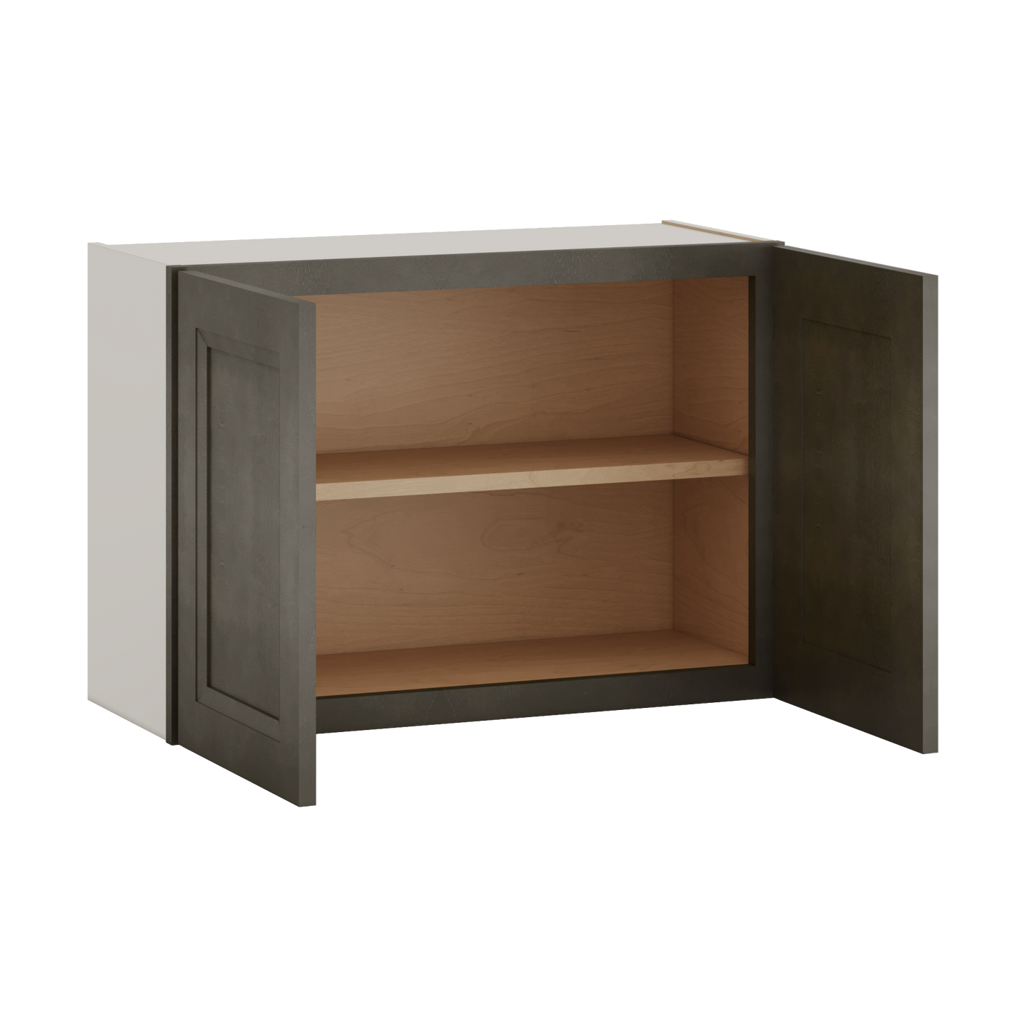 30" Wide Bridge Huntington Cinder Double Shaker Wall Cabinet - Double Door 12", 15", 18", 21" & 24" Tall