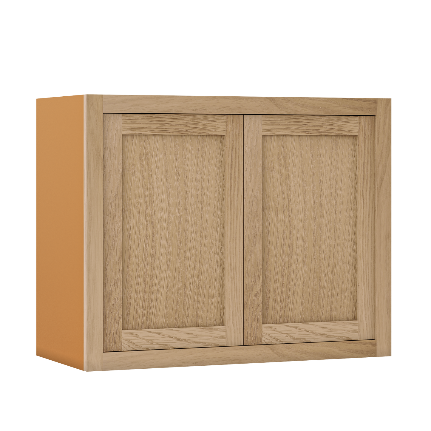 30" Wide Bridge White Oak Inset Shaker Wall Cabinet - Double Door 12", 15", 18", 21"& 24" Tall