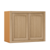 33" Wide Custom Oak Stacker Inset Shaker Wall Cabinet - Double Door 12", 15", 18", 21"& 24" Tall