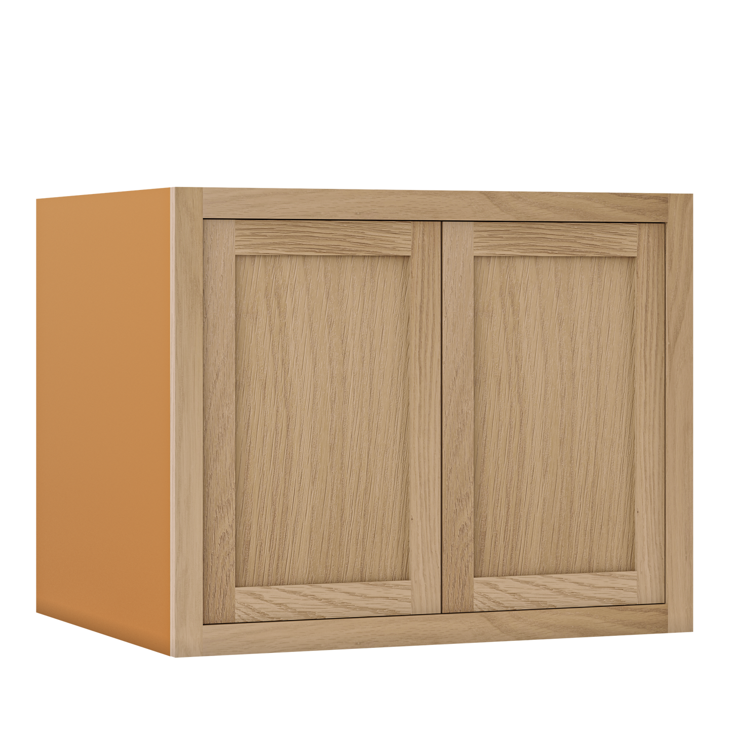30" Wide 24" Deep Bridge White Oak Inset Shaker Wall Cabinet - Double Door 12", 15", 18", 21", 24", 27", 30" Tall