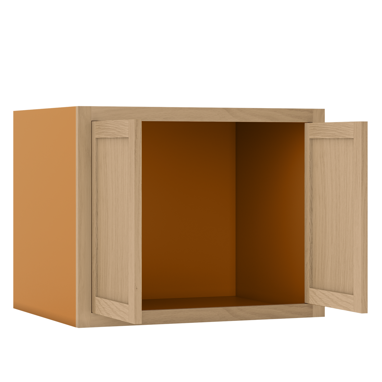 30" Wide 24" Deep Bridge White Oak Inset Shaker Wall Cabinet - Double Door 12", 15", 18", 21", 24", 27", 30" Tall