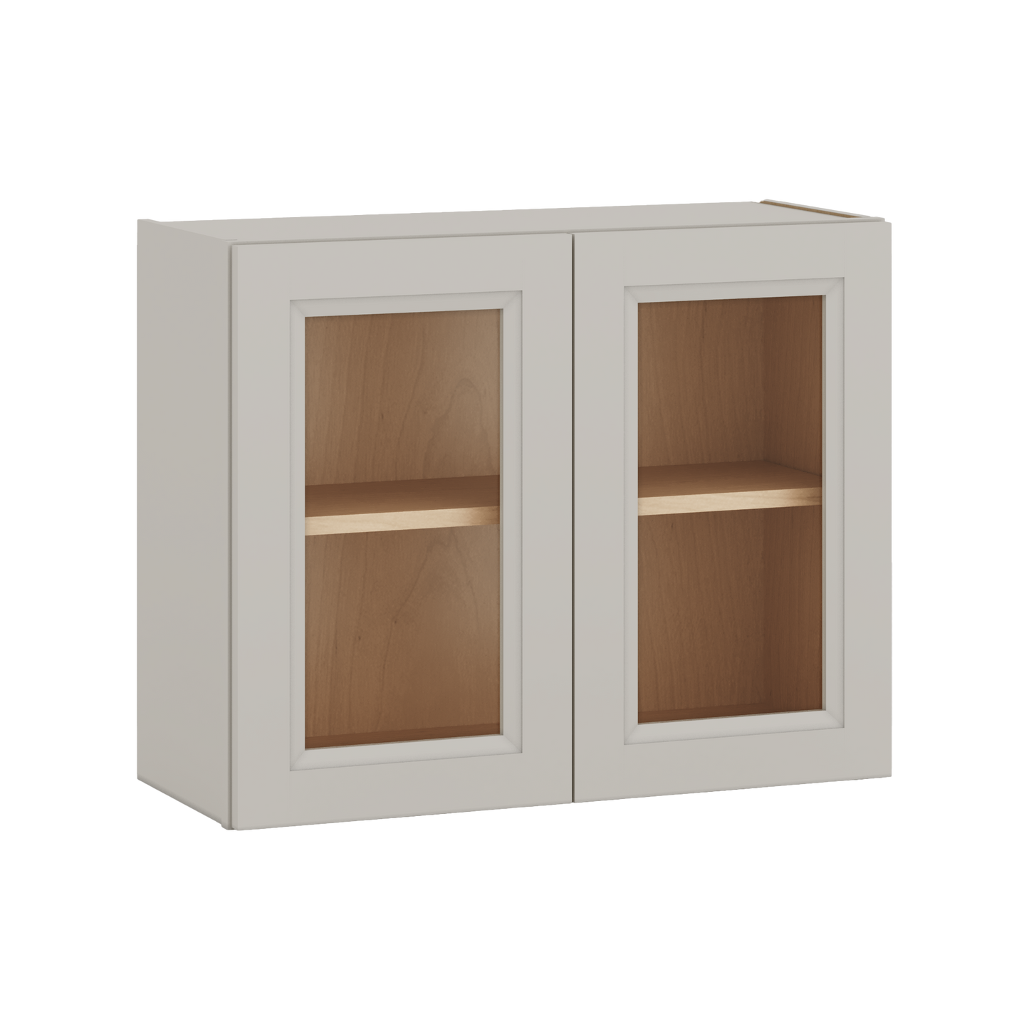 30" Wide Bridge 27LGDS Laguna Gray Double Shaker Glass Ready Wall Cabinet - Double Door 12", 15", 18", 21" & 24" Tall