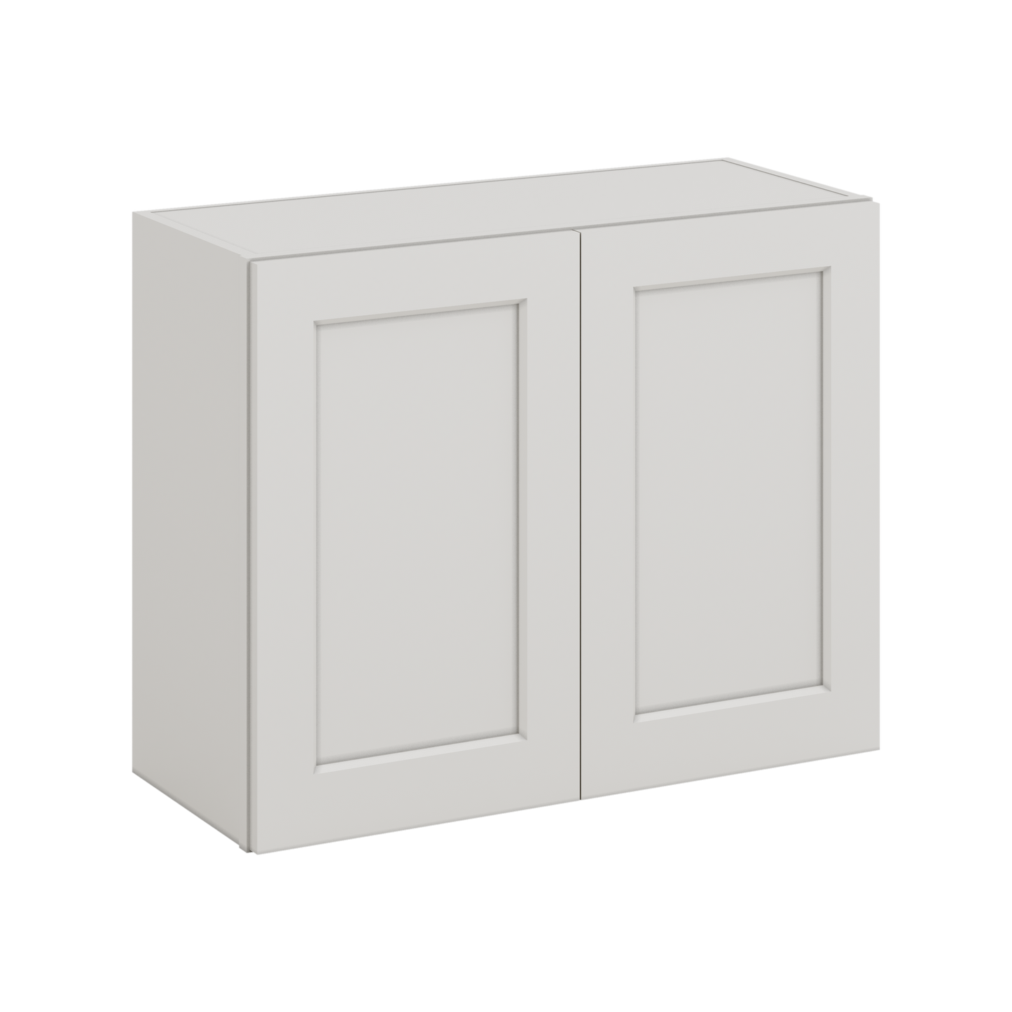 30" Wide Bridge 2WS White Shaker 1-1/4" Overlay Wall Cabinet - Double Door 12", 15", 18", 21" & 24" Tall