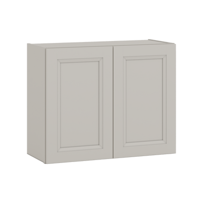 30" Wide Bridge 27LGDS Laguna Gray Double Shaker Wall Cabinet - Double Door 12", 15", 18", 21" & 24" Tall