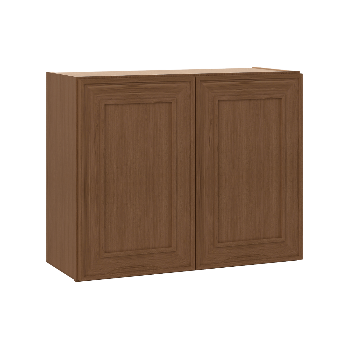 30" Wide Double Door 12", 15", 18", 21"& 24" Tall Bridge Elegant Craftsman Mocha Shaker Wall Cabinet